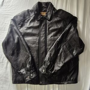 Danier Men's Black Leather Shirt Jacket